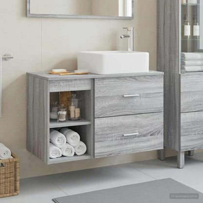 Bathroom Furniture Set 2 pcs Grey Sonoma Engineered Wood