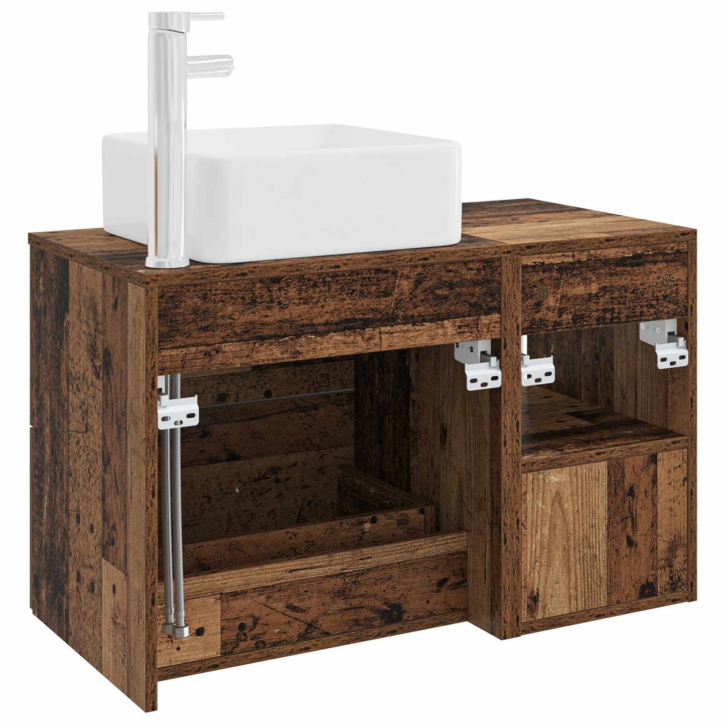 Bathroom Furniture Set 2 pcs Old Wood Engineered Wood