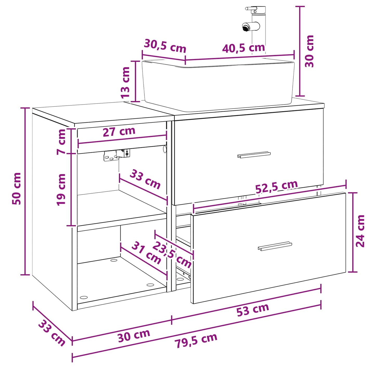 Bathroom Furniture Set 2 pcs Artisan Oak Engineered Wood