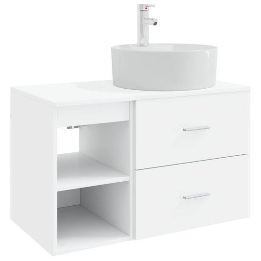 Bathroom Furniture Set 2 pcs White Engineered Wood