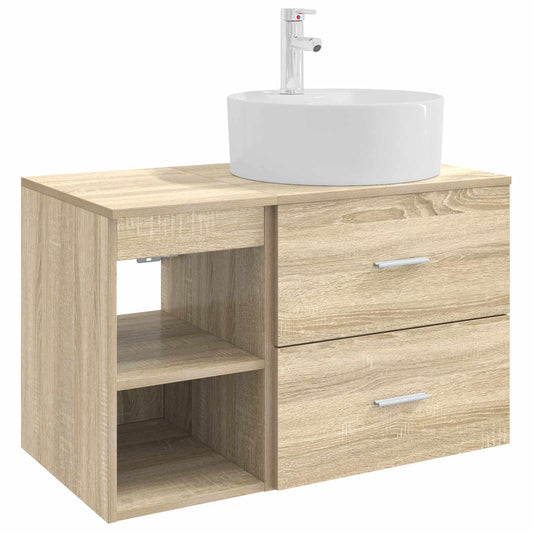 Bathroom Furniture Set 2 pcs Sonoma Oak Engineered Wood