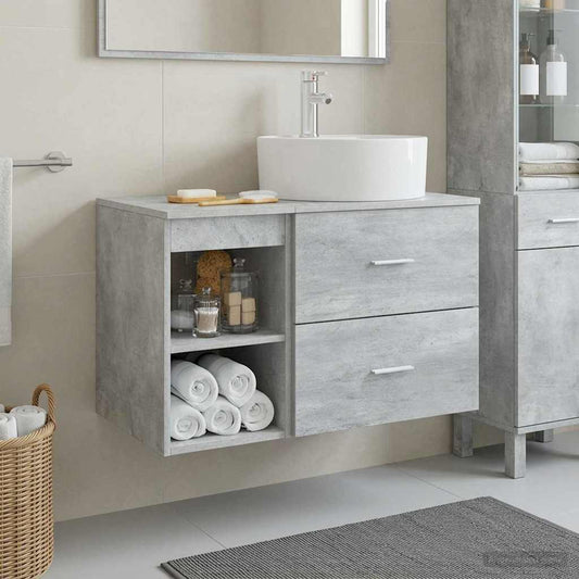 Bathroom Furniture Set 2 pcs Concrete Grey Engineered Wood