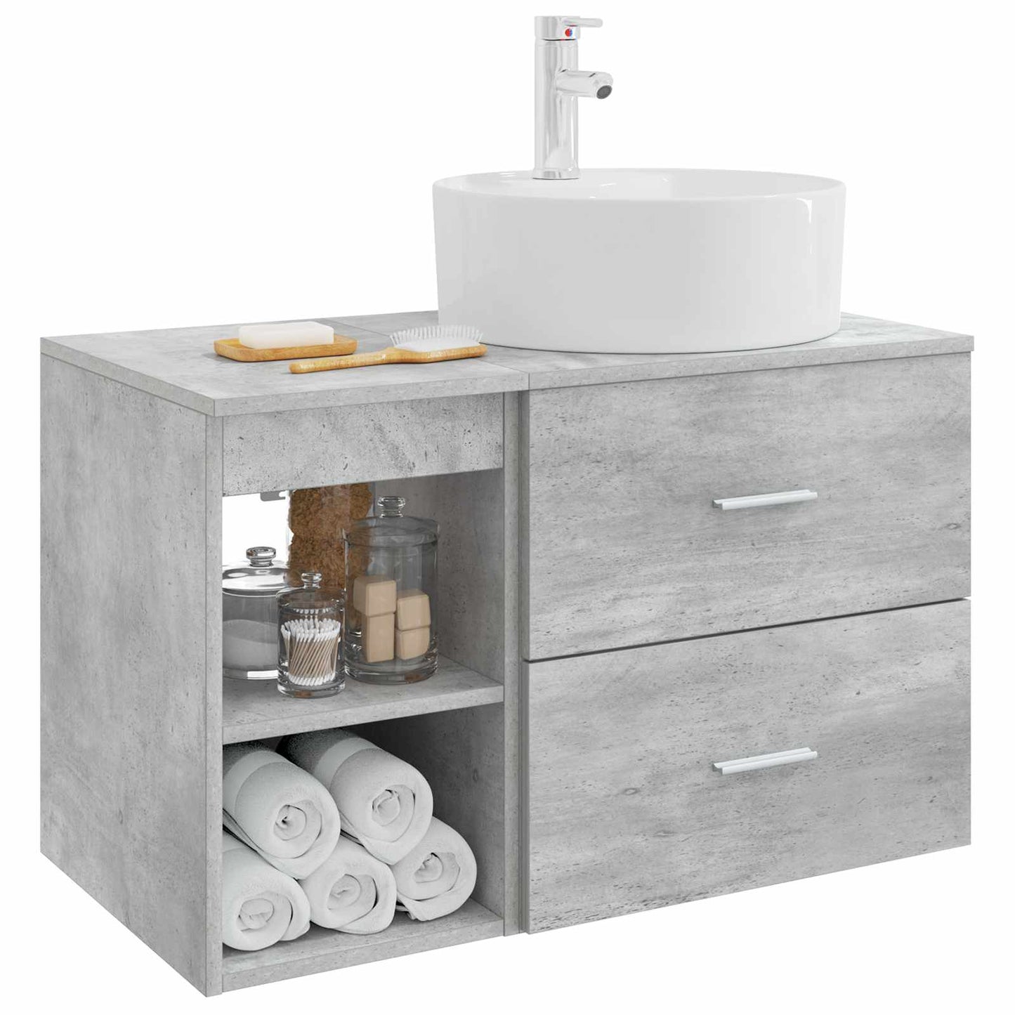 Bathroom Furniture Set 2 pcs Concrete Grey Engineered Wood