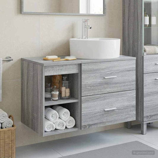 Bathroom Furniture Set 2 pcs Grey Sonoma Engineered Wood