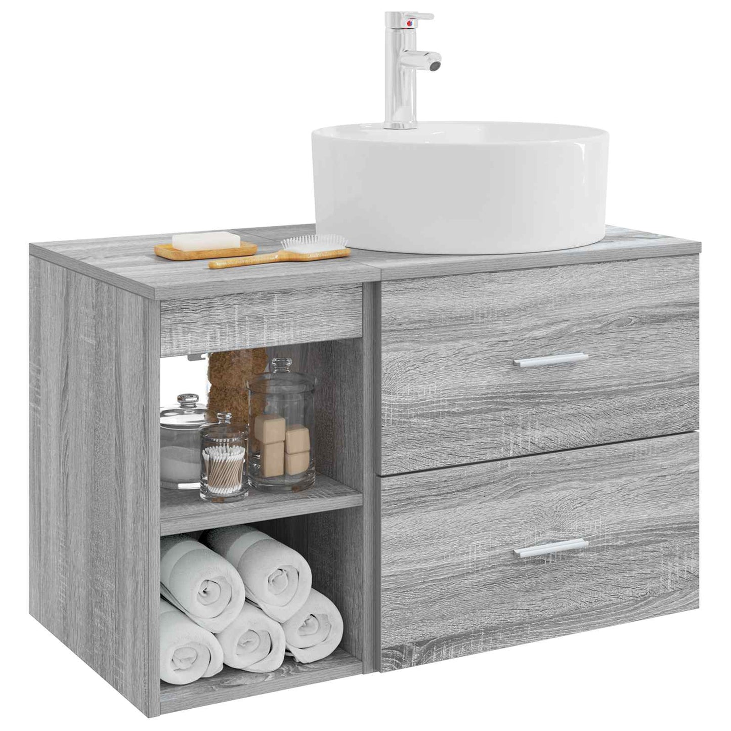 Bathroom Furniture Set 2 pcs Grey Sonoma Engineered Wood
