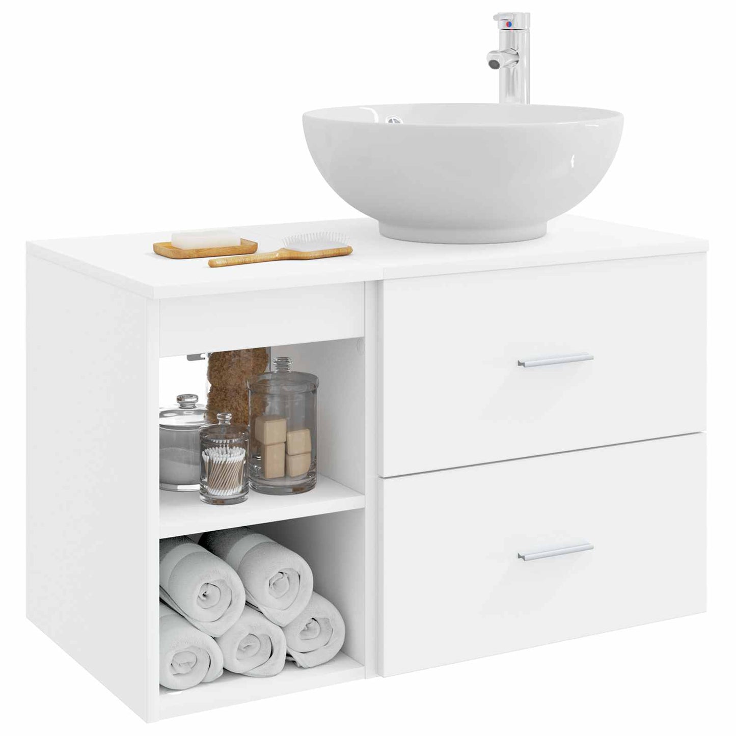Bathroom Furniture Set 2 pcs White Engineered Wood