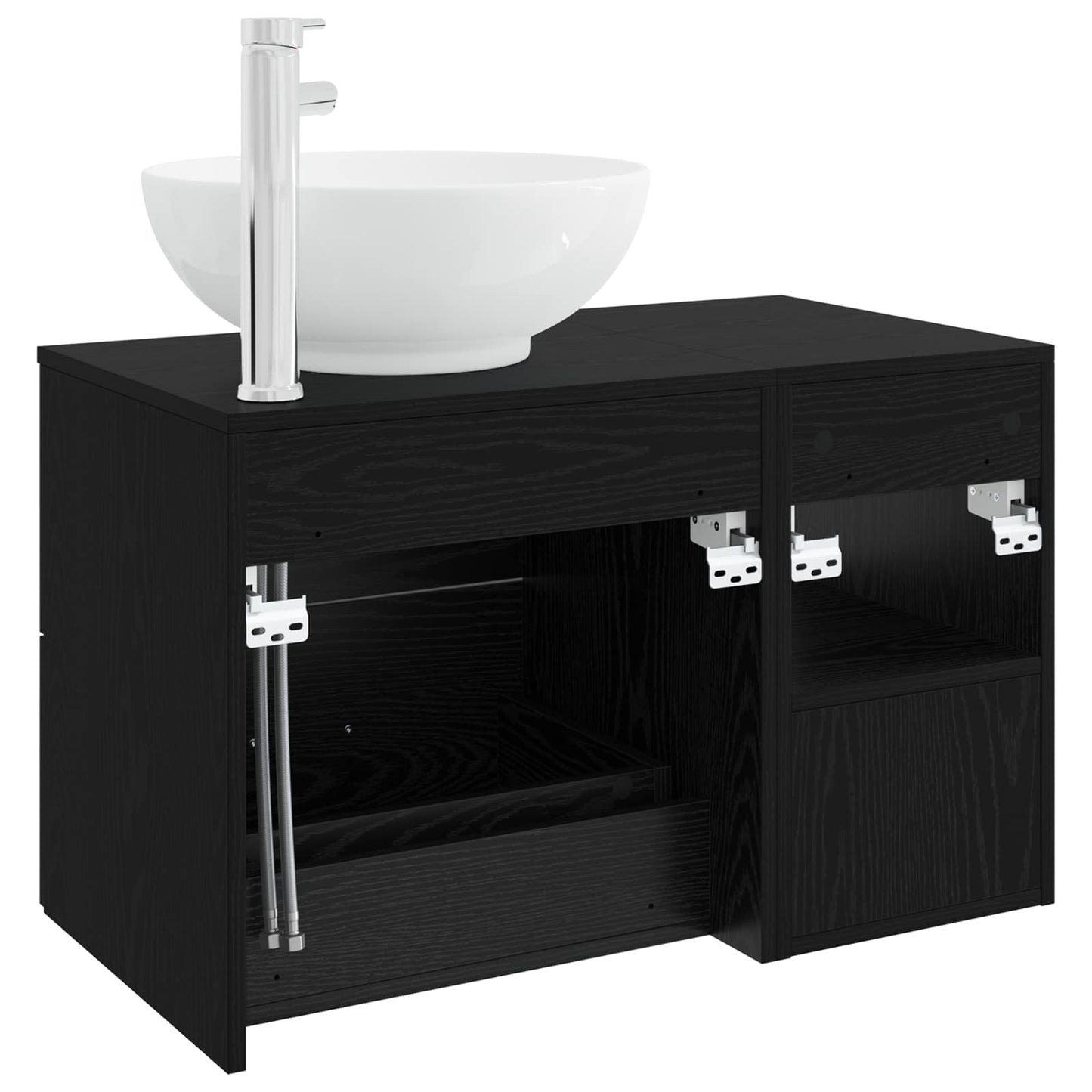 Bathroom Furniture Set 2 pcs Black Oak Engineered Wood