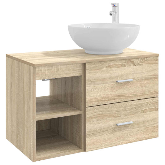 Bathroom Furniture Set 2 pcs Sonoma Oak Engineered Wood