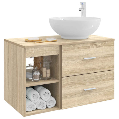 Bathroom Furniture Set 2 pcs Sonoma Oak Engineered Wood