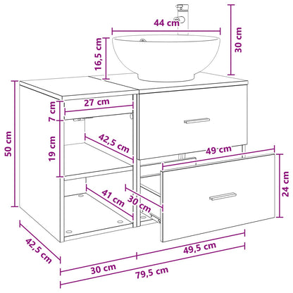 Bathroom Furniture Set 2 pcs Sonoma Oak Engineered Wood