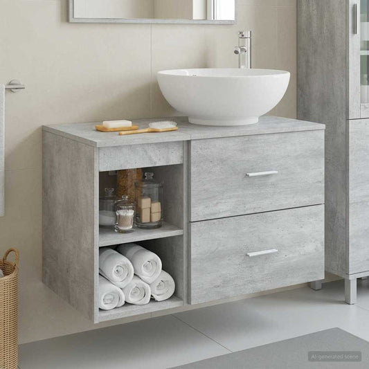 Bathroom Furniture Set 2 pcs Concrete Grey Engineered Wood