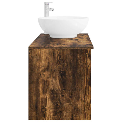 Bathroom Furniture Set 2 pcs Smoked Oak Engineered Wood