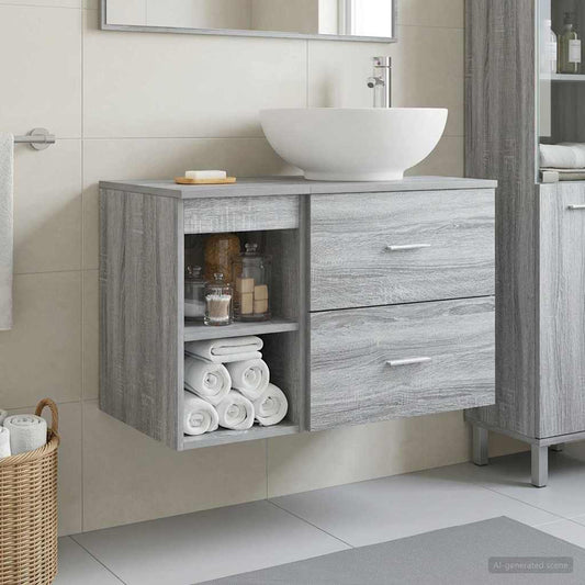 Bathroom Furniture Set 2 pcs Grey Sonoma Engineered Wood