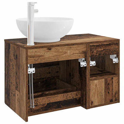 Bathroom Furniture Set 2 pcs Old Wood Engineered Wood