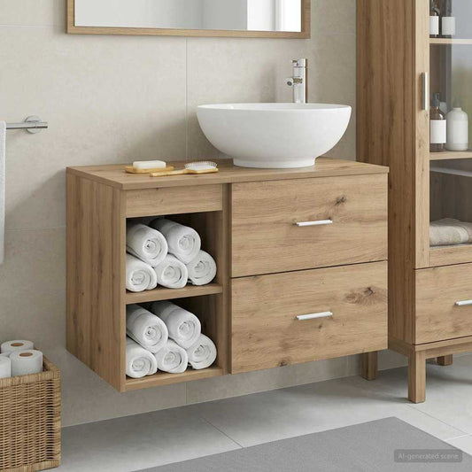 Bathroom Furniture Set 2 pcs Artisan Oak Engineered Wood