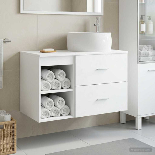 Bathroom Furniture Set 2 pcs White Engineered Wood