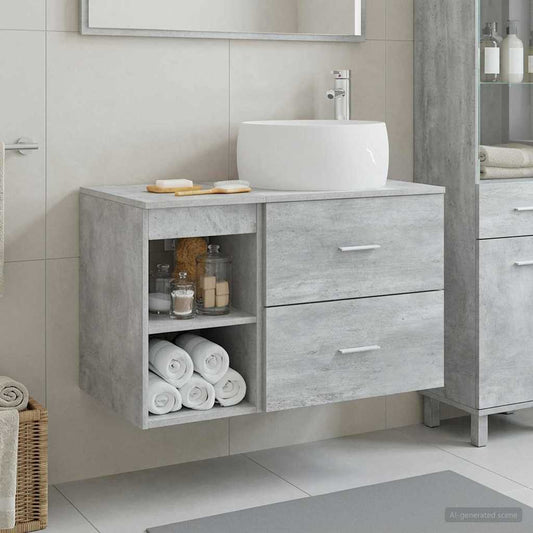 Bathroom Furniture Set 2 pcs Concrete Grey Engineered Wood