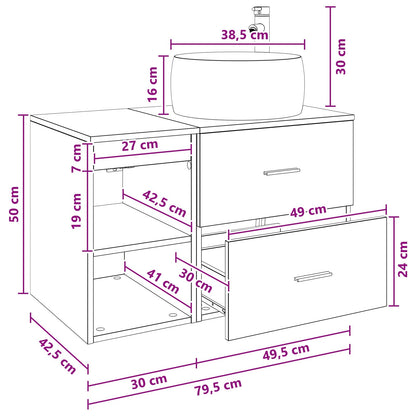 Bathroom Furniture Set 2 pcs Concrete Grey Engineered Wood