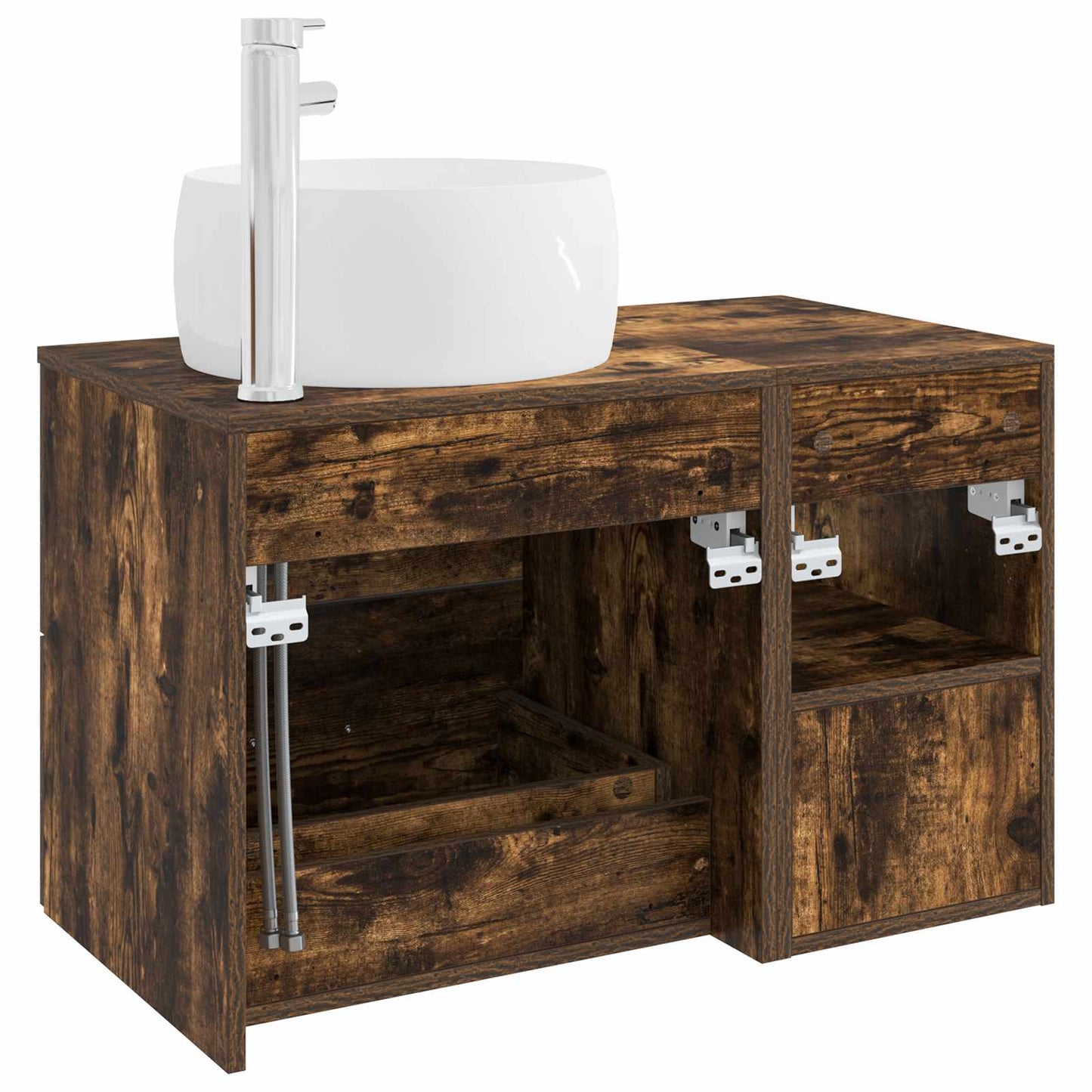 Bathroom Furniture Set 2 pcs Smoked Oak Engineered Wood