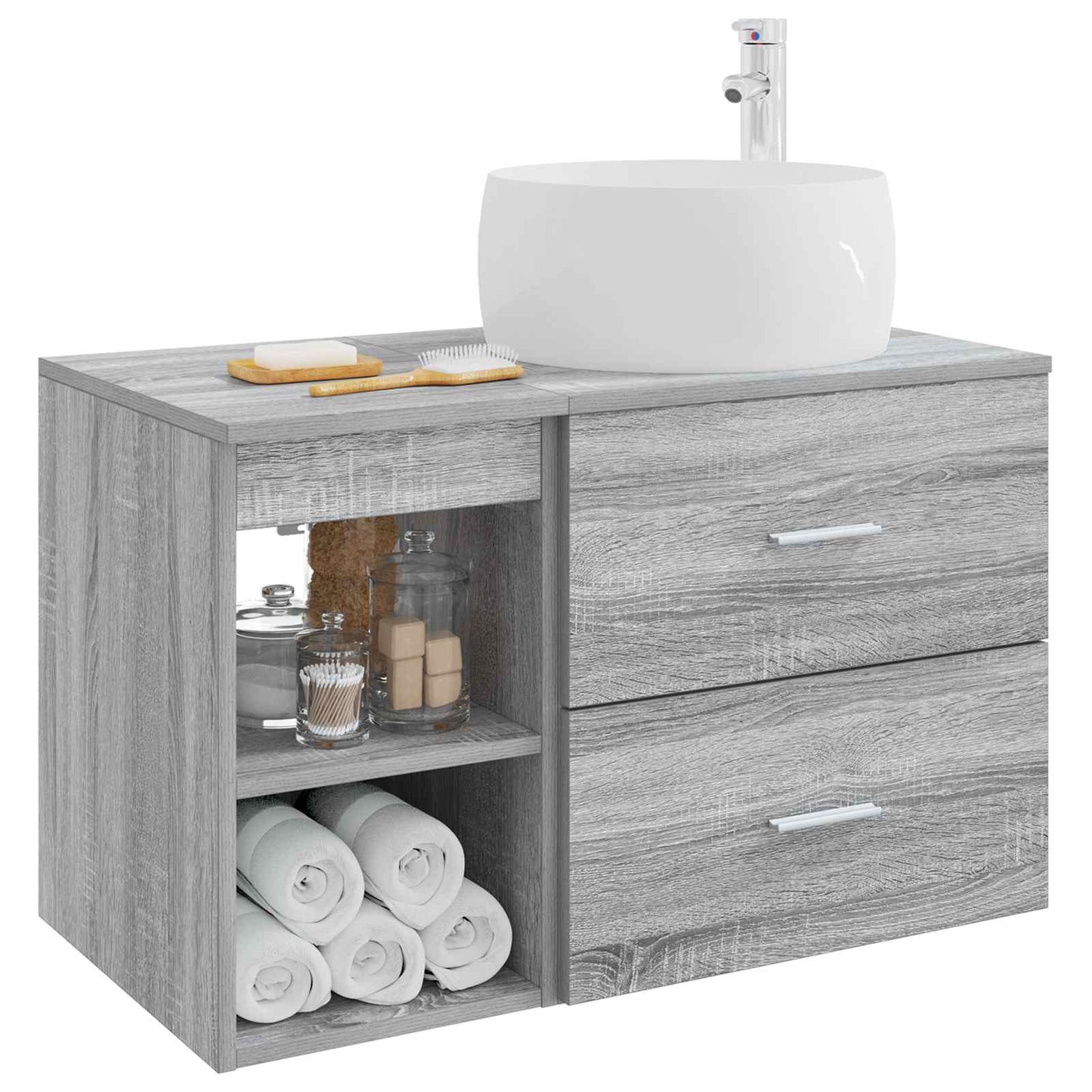 Bathroom Furniture Set 2 pcs Grey Sonoma Engineered Wood