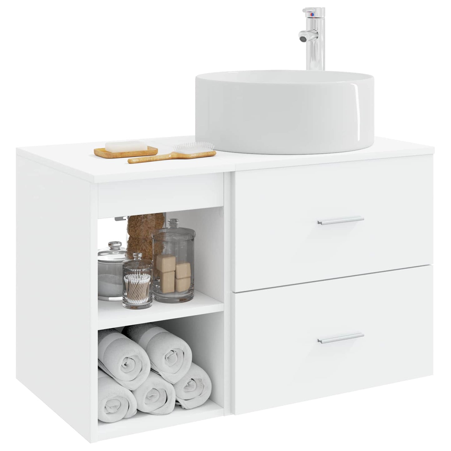 Bathroom Furniture Set 2 pcs White Engineered Wood