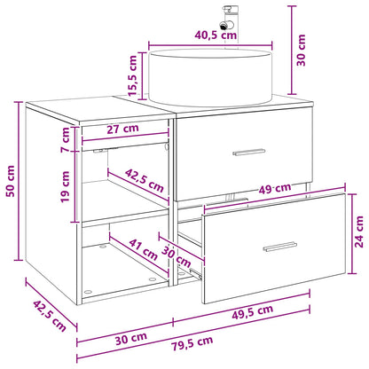 Bathroom Furniture Set 2 pcs White Engineered Wood