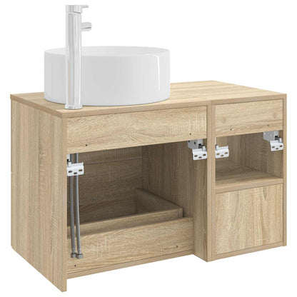 Bathroom Furniture Set 2 pcs Sonoma Oak Engineered Wood