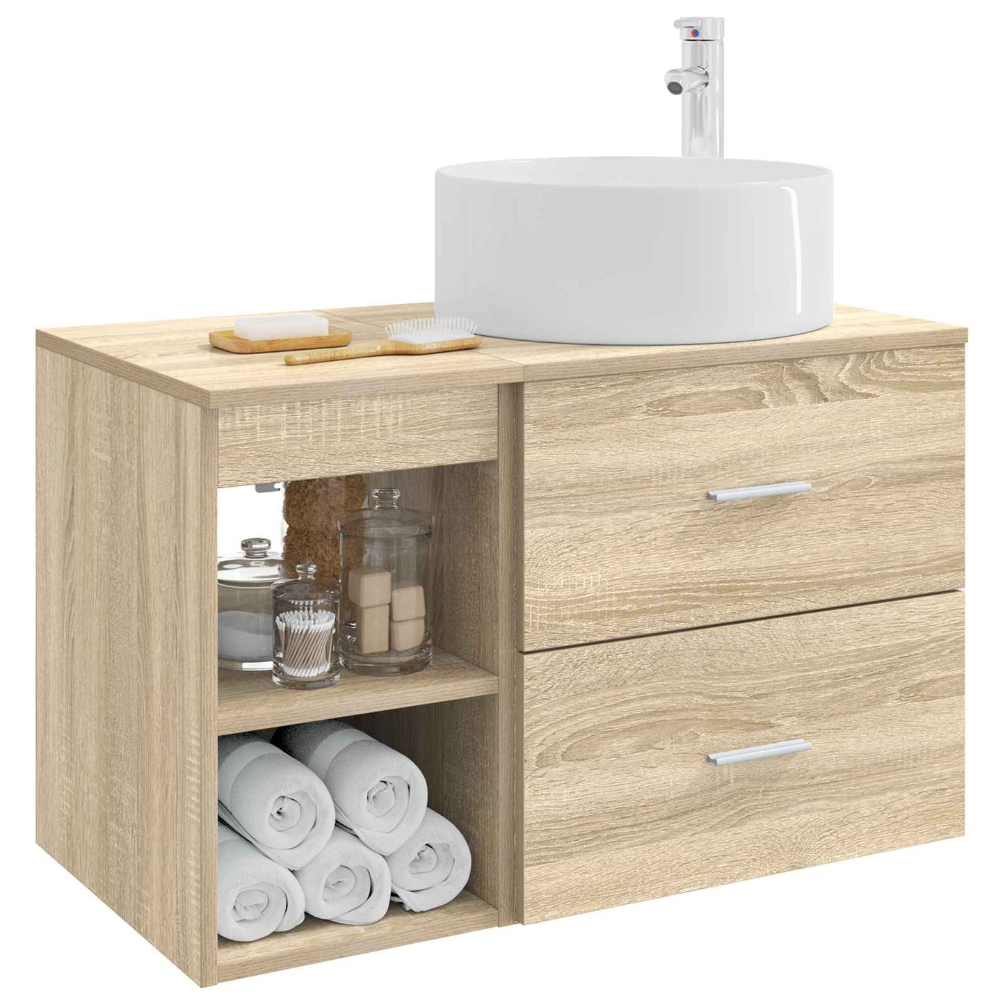Bathroom Furniture Set 2 pcs Sonoma Oak Engineered Wood