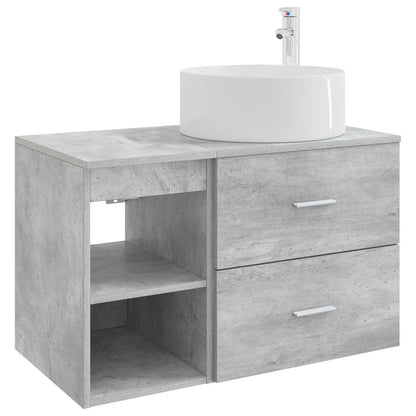 Bathroom Furniture Set 2 pcs Concrete Grey Engineered Wood