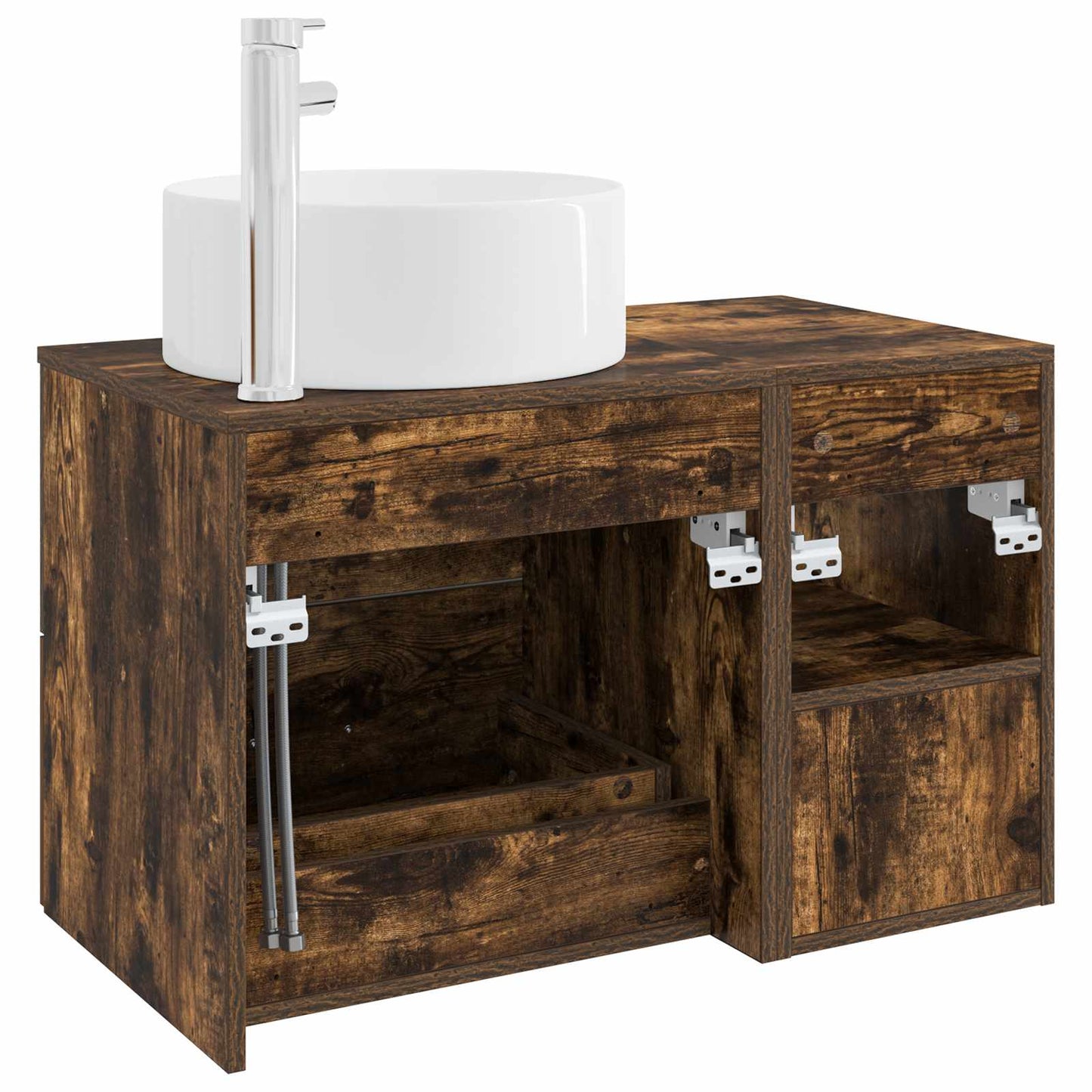 Bathroom Furniture Set 2 pcs Smoked Oak Engineered Wood