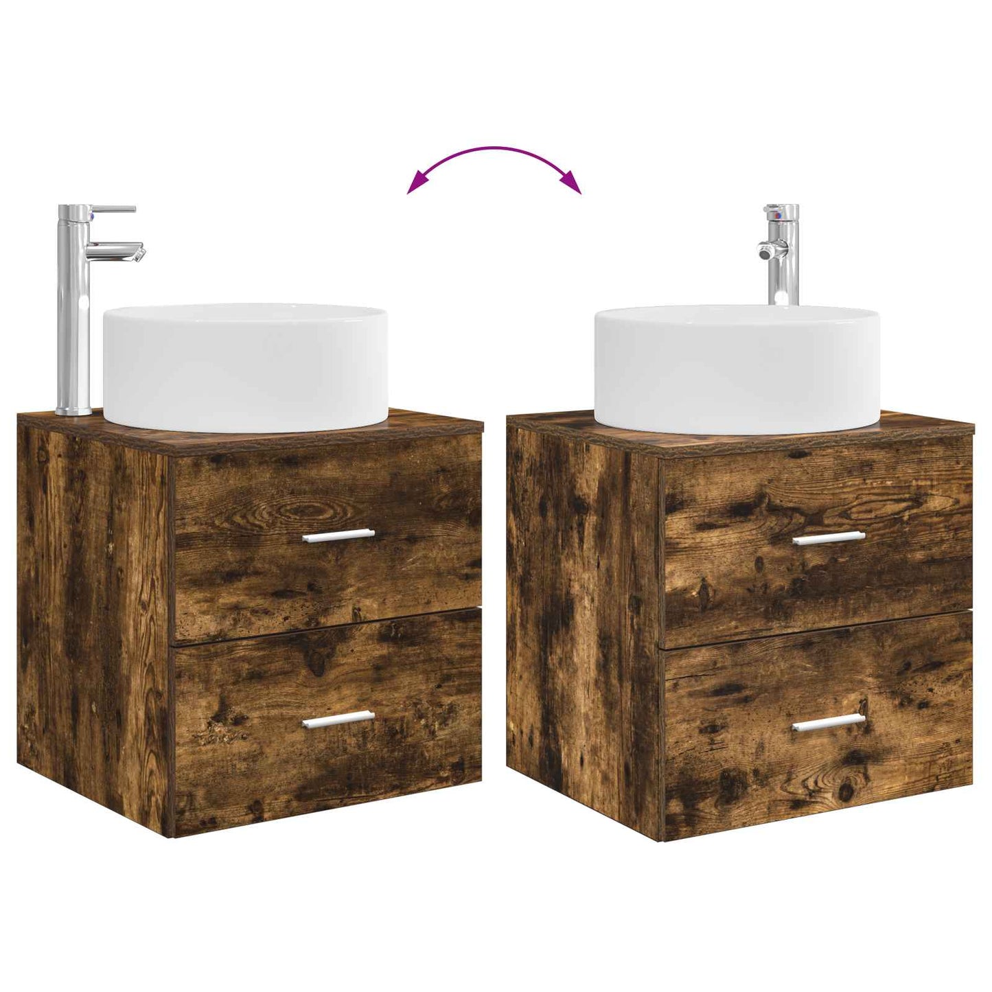 Bathroom Furniture Set 2 pcs Smoked Oak Engineered Wood