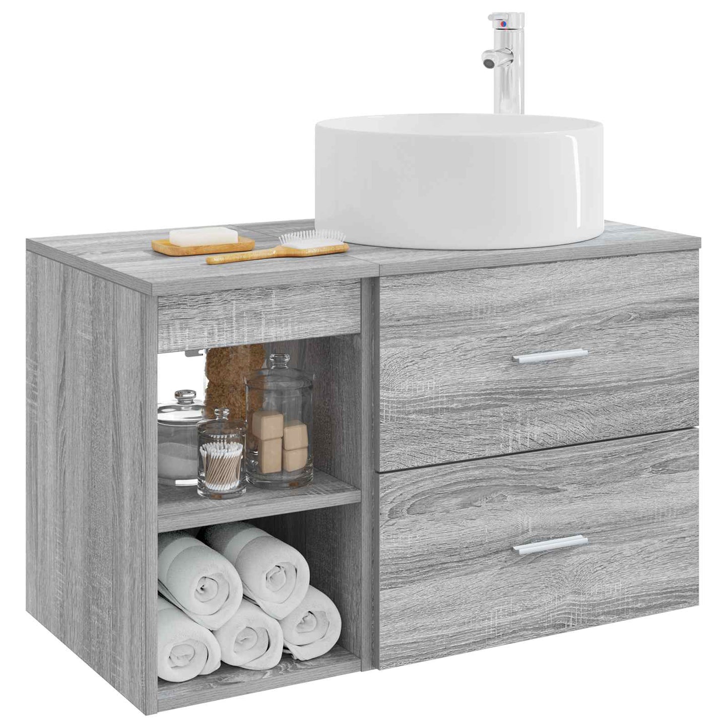 Bathroom Furniture Set 2 pcs Grey Sonoma Engineered Wood