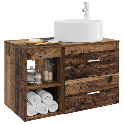 Bathroom Furniture Set 2 pcs Old Wood Engineered Wood