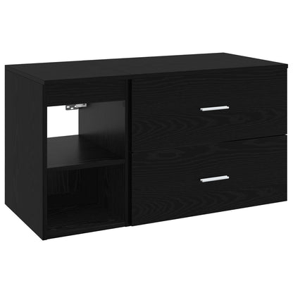 Bathroom Furniture Set 2 pcs Black Oak Engineered Wood