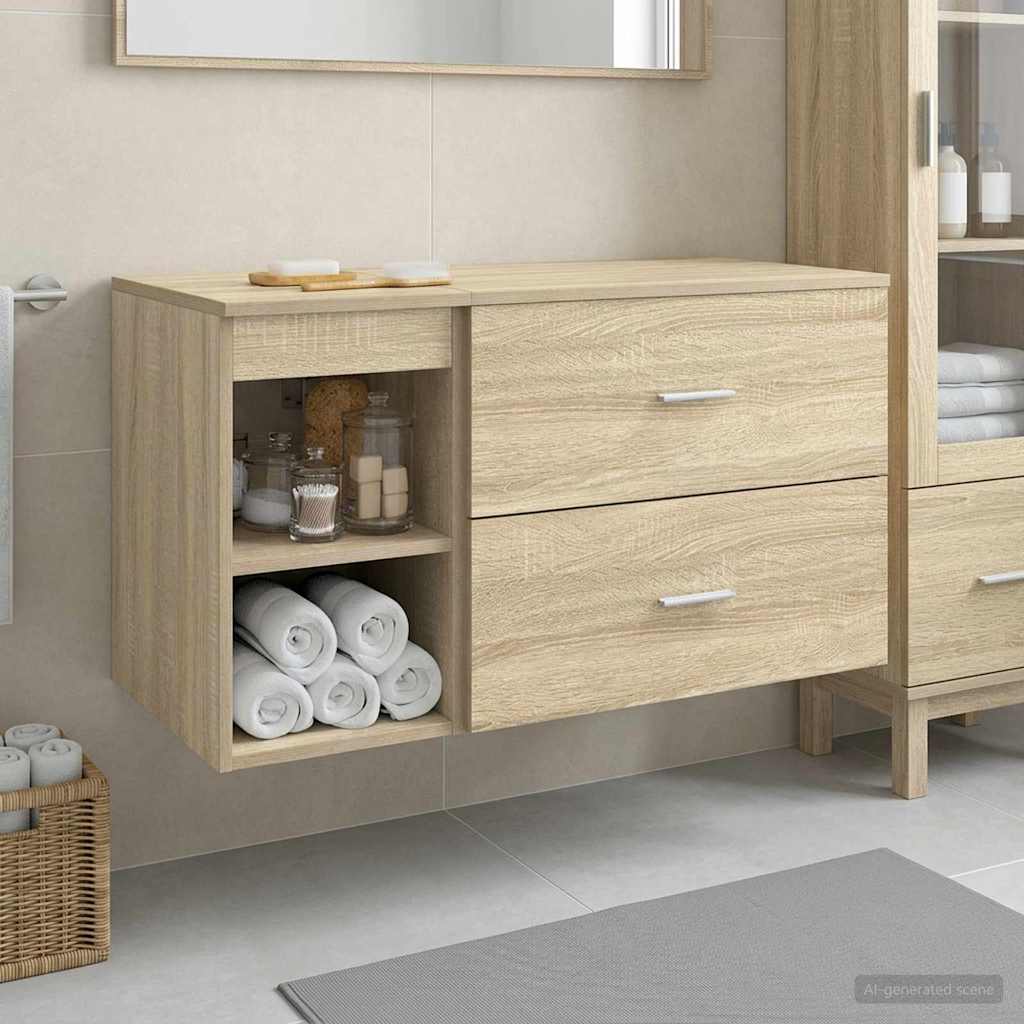 Bathroom Furniture Set 2 pcs Sonoma Oak Engineered Wood