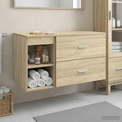 Bathroom Furniture Set 2 pcs Sonoma Oak Engineered Wood