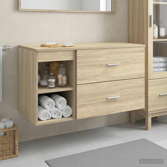 Bathroom Furniture Set 2 pcs Sonoma Oak Engineered Wood