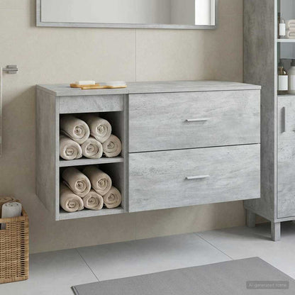 Bathroom Furniture Set 2 pcs Concrete Grey Engineered Wood