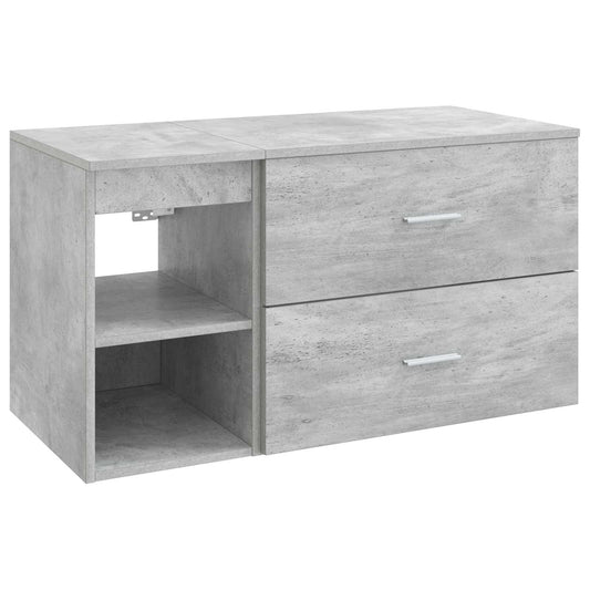 Bathroom Furniture Set 2 pcs Concrete Grey Engineered Wood