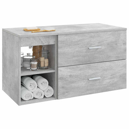 Bathroom Furniture Set 2 pcs Concrete Grey Engineered Wood