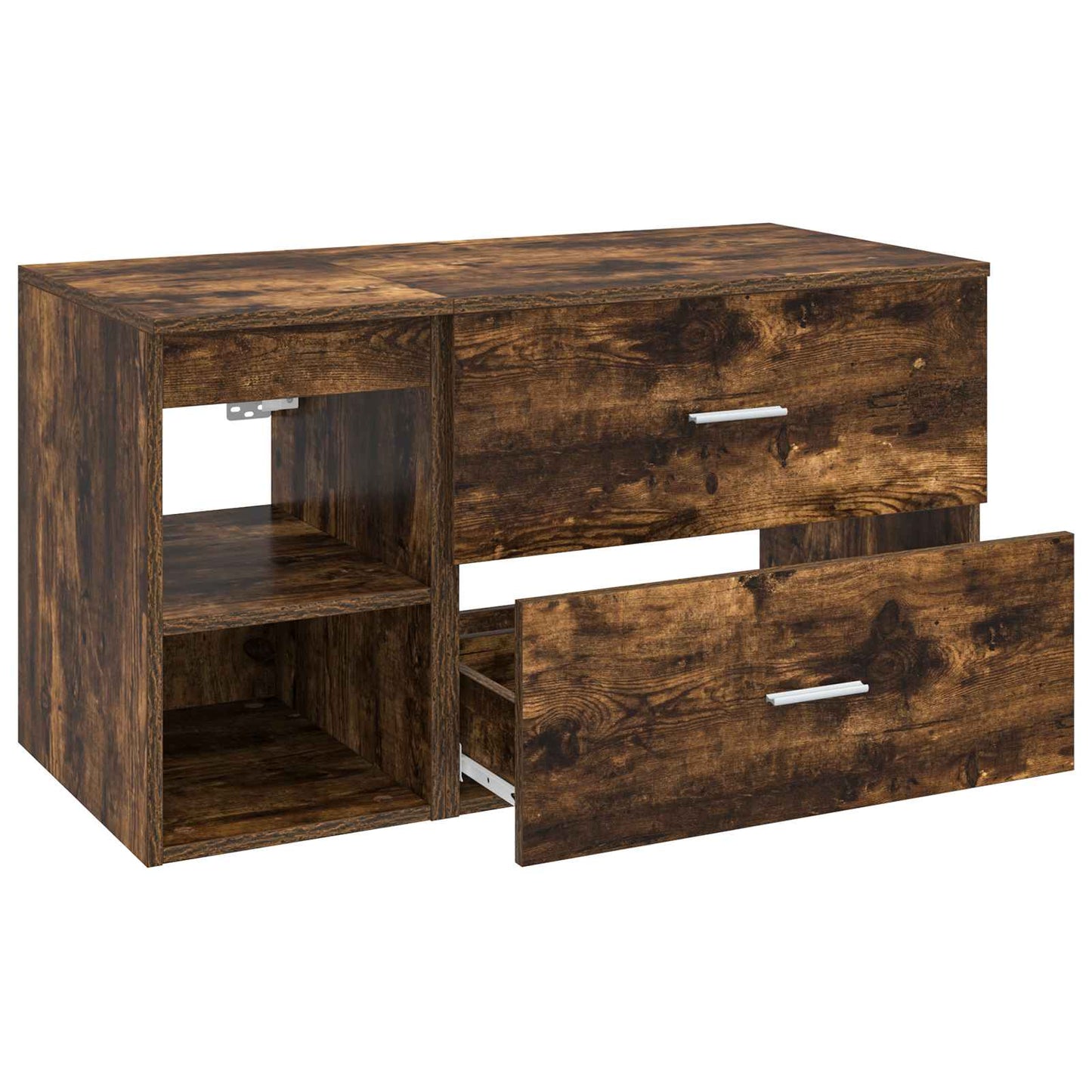 Bathroom Furniture Set 2 pcs Smoked Oak Engineered Wood