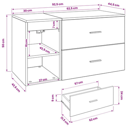 Bathroom Furniture Set 2 pcs Smoked Oak Engineered Wood