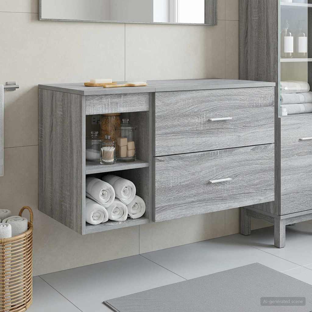 Bathroom Furniture Set 2 pcs Grey Sonoma Engineered Wood