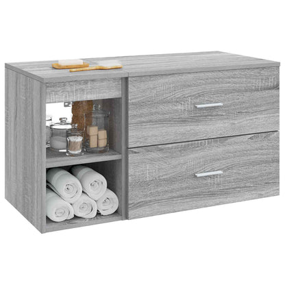 Bathroom Furniture Set 2 pcs Grey Sonoma Engineered Wood