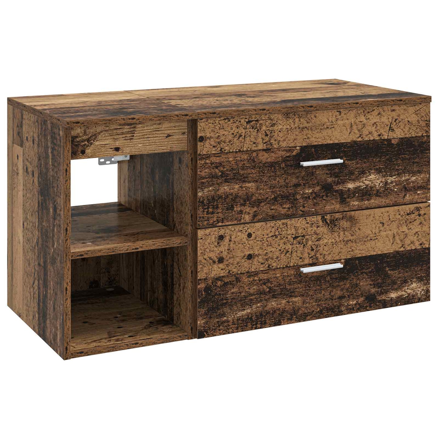 Bathroom Furniture Set 2 pcs Old Wood Engineered Wood