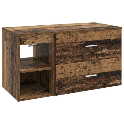 Bathroom Furniture Set 2 pcs Old Wood Engineered Wood