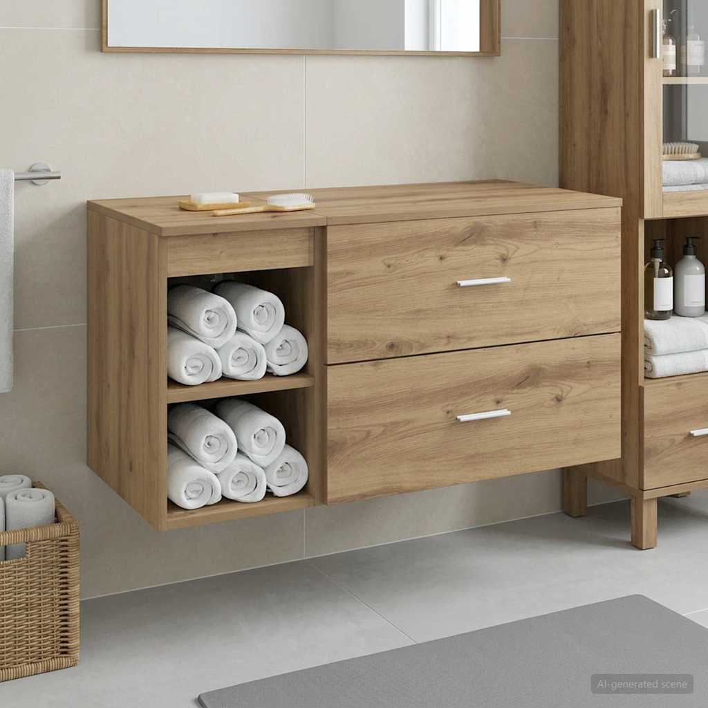 Bathroom Furniture Set 2 pcs Artisan Oak Engineered Wood