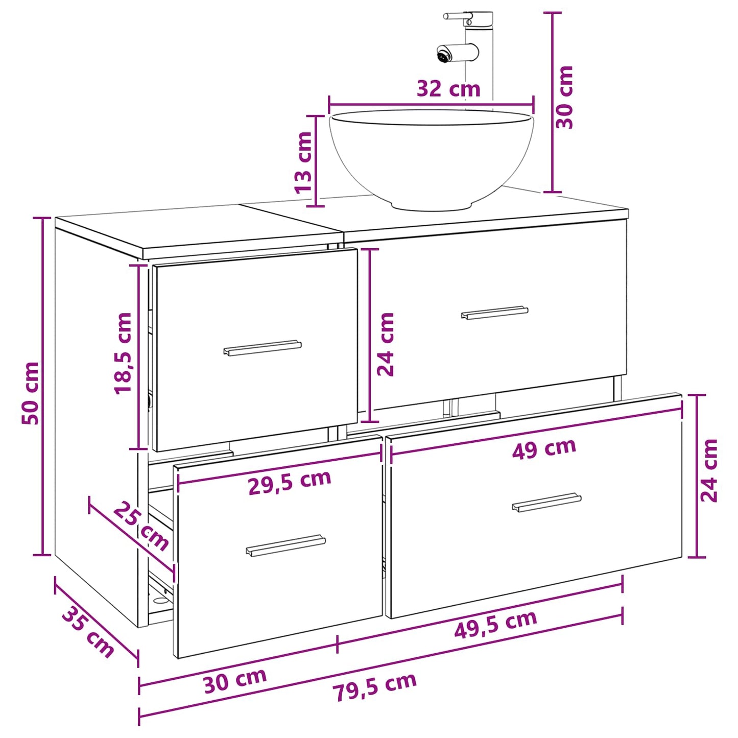 Bathroom Furniture Set 2 pcs Sonoma Oak Engineered Wood
