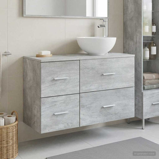 Bathroom Furniture Set 2 pcs Concrete Grey Engineered Wood
