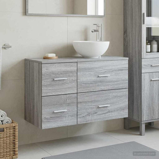 Bathroom Furniture Set 2 pcs Grey Sonoma Engineered Wood